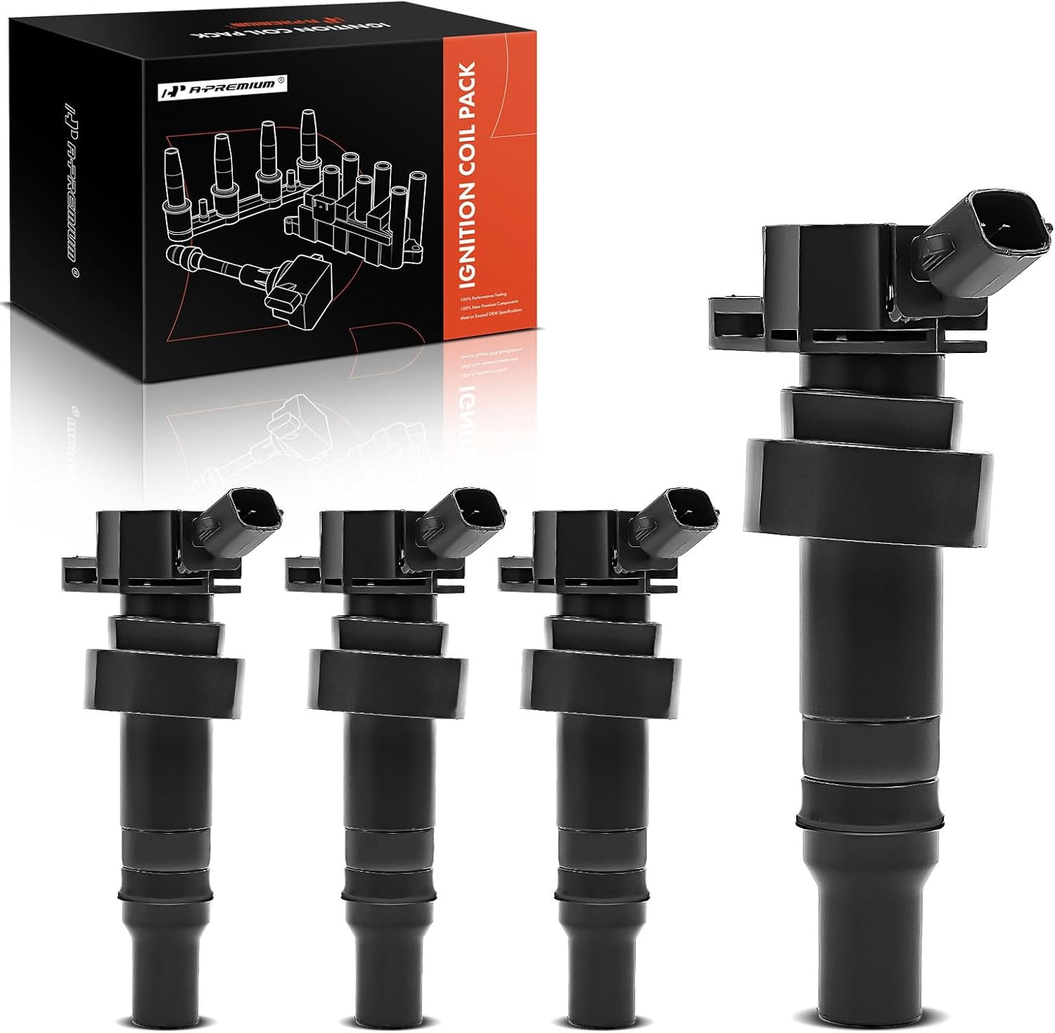 A-Premium Ignition Coil Pack Replacement for Hyundai Accent 2012-2017 Veloster Kia Rio Soul 2012-2016 l4 1.6L 4-PC Set