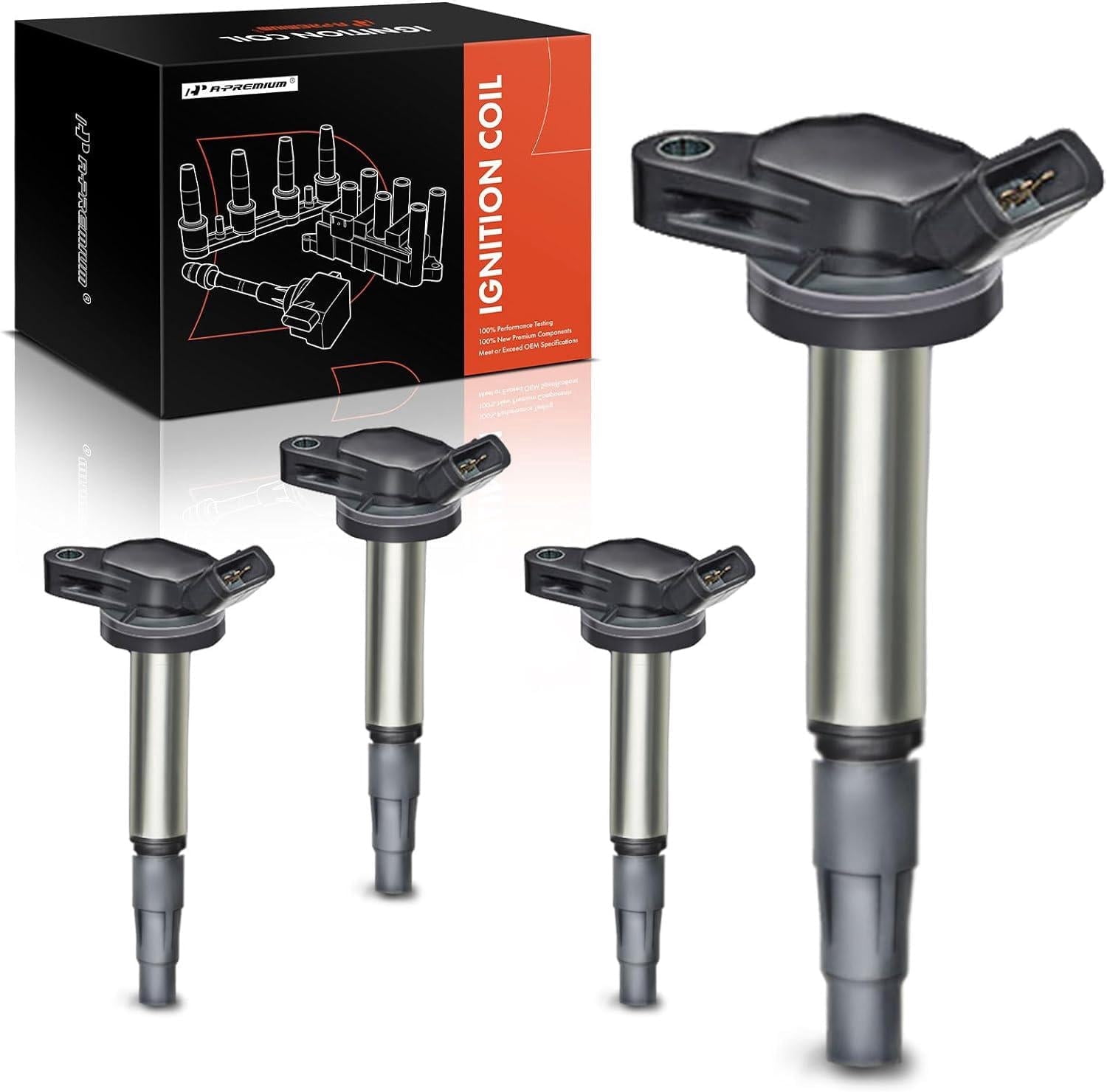 A-Premium Ignition Coils Pack Compatible with Lexus CT200H 2011-2016 Toyota Corolla 2009-2017 Prius Scion IM XD 1.8L 4-PC Set