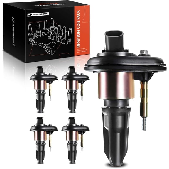 A-Premium Ignition Coils Pack Replacement for Chevrolet Trailblazer GMC Envoy 2002-2005 Buick Rainier Isuzu i-290 i-370 Ascender Oldsmobile Bravada 9-7x 5-PC Set