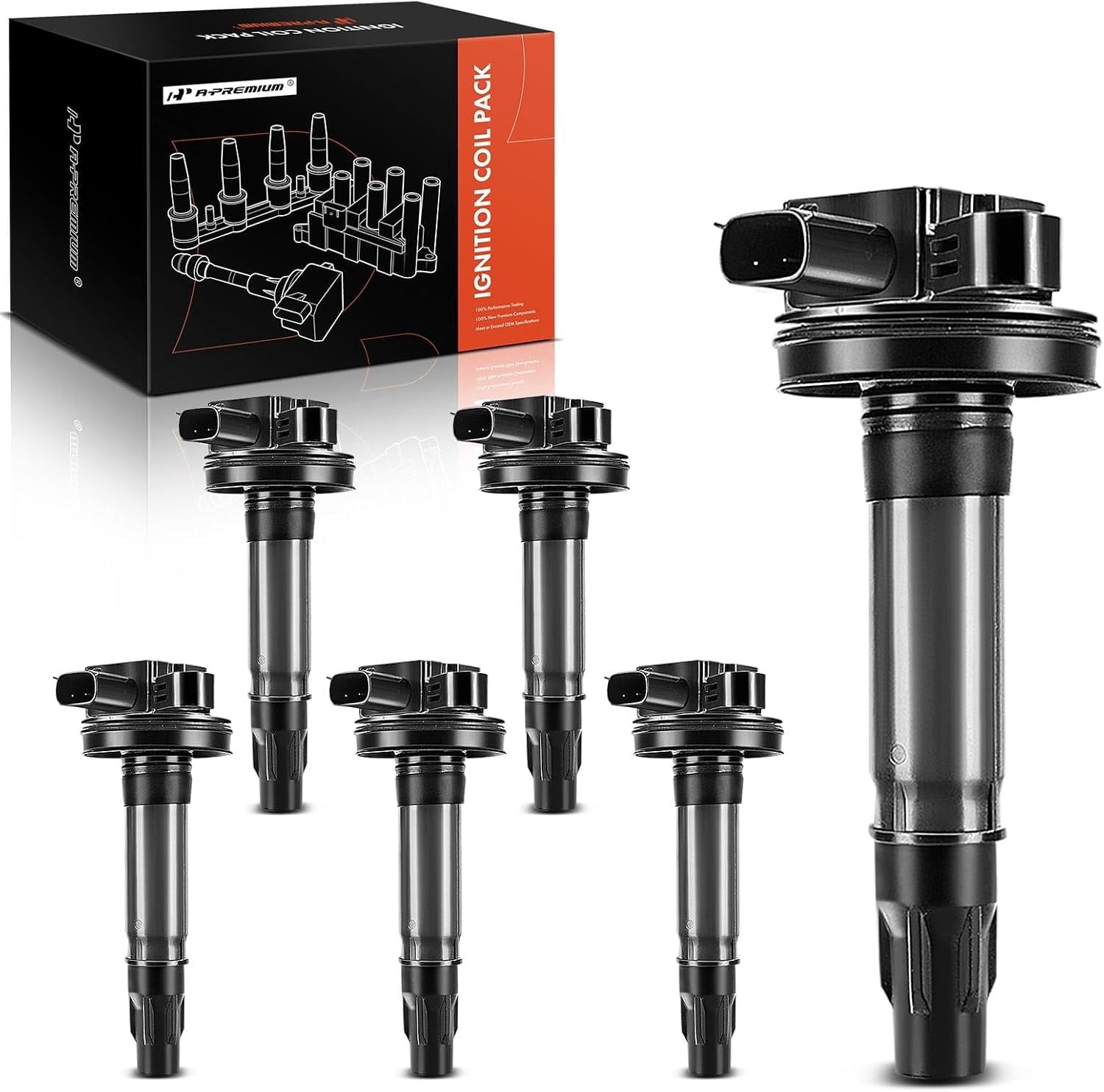 A-Premium Ignition Coils Pack Replacement for Ford Explorer F-150 Edge Fusion Mustang Taurus Lincoln MKS MKX MKT MKZ Sable 3.5L 3.7L UF-553 6-PC Set Fits select: 2011-2017 FORD EXPLORER XLT