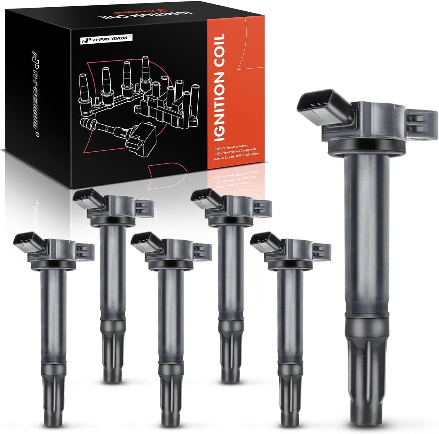 A-Premium Ignition Coils Pack Replacement for Avalon Camry Highlander RAV4 Sienna RX350 ES350 V6 3.5L 6-PC Set