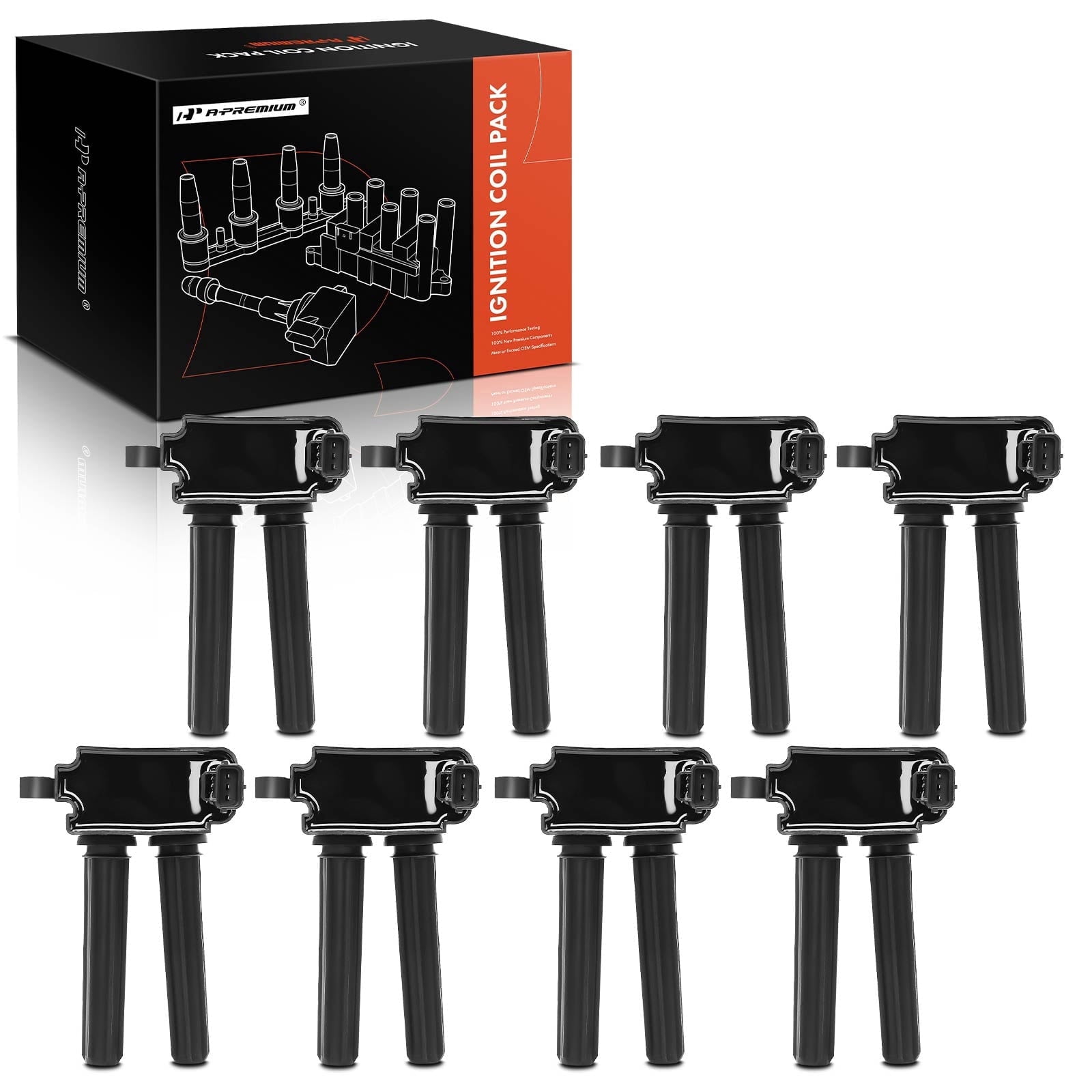 A-Premium Ignition Coils Pack Replacement for Jeep Grand Cherokee 2006-2015 300 Aspen Dodge Charger Durango Challenger Ram 1500 2500 3500 8-PC Set