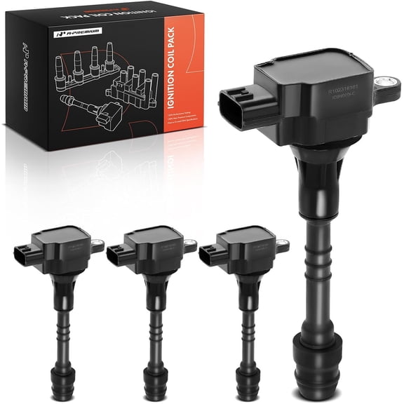 A-Premium Engine Ignition Coil Pack Compatible with Nissan Almera 2001-2005, Sentra 2002-2006 L4 1.8L, 4-PC Set
