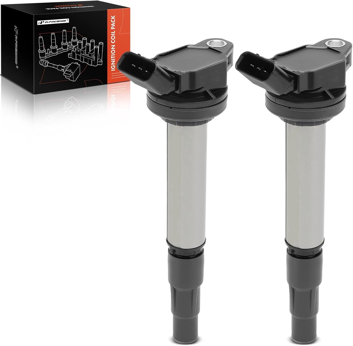 A-Premium Ignition Coils Pack Replacement for Toyota Corolla 2009-2016 Matrix 2009-2013 Prius Pontiac Vibe Scion IM xD Lexus CT200H I4 1.8L 2-PC Set