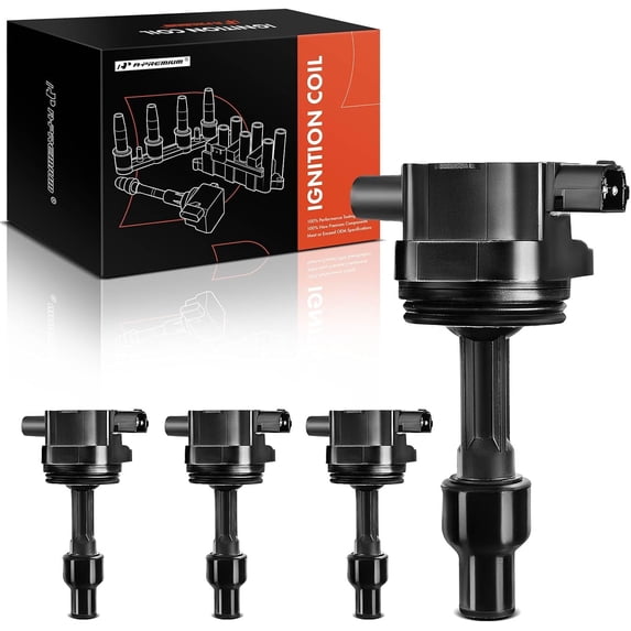 A-Premium Ignition Coils Pack Replacement for Volvo S40 2000-2004 V40 2000-2004 l4 1.9L 12756020 4-PC Set