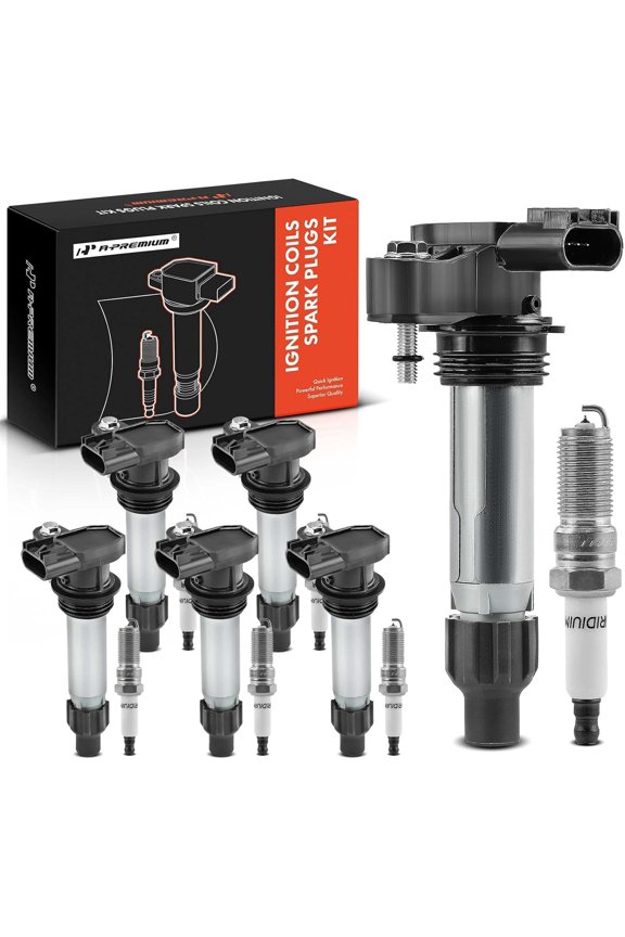 Ignition Coils and Spark Plugs Kits Compatible with Chevrolet Equinox, Malibu, Traverse, Impala, Camaro, Colorado & GMC Acadia, Canyon & Buick LaCrosse, Enclave & Cadillac SRX, CTS 6-PC Set