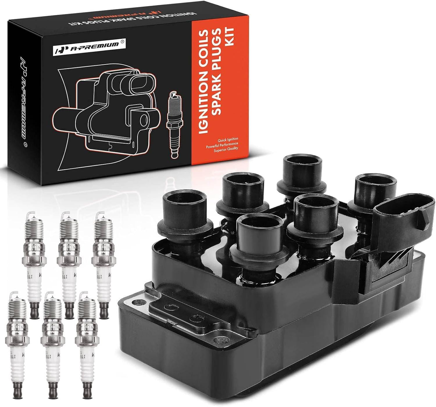 A-Premium Ignition Coils and Spark Plugs Kits Compatible with Ford ...