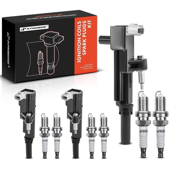 A-Premium Ignition Coils and Spark Plugs Kits Compatible with Ram 1500 2011-2012, Dakota 2011 & Jeep Grand Cherokee/Commander 2009-2010, Liberty & Dodge Durango, Nitro & Mitsubishi Raider 3-PC Set