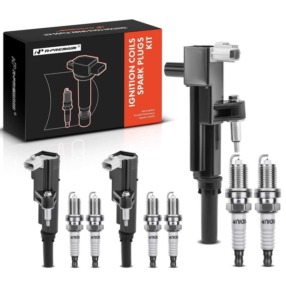 A-Premium Ignition Coils and Spark Plugs Kits Compatible with Ram 1500 2011-2012, Dakota 2011 & Jeep Grand Cherokee/Commander 2009-2010, Liberty & Dodge Durango, Nitro & Mitsubishi Raider 3-PC Set