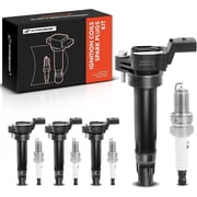 A-Premium Ignition Coils and Spark Plugs Kits Compatible with Chevrolet Spark 2013 2014 2015 L4 1.2L