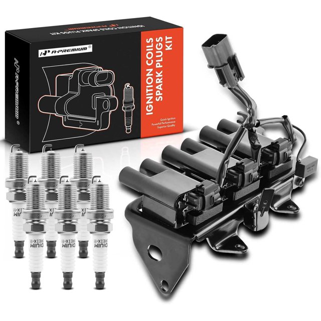 Ignition Coil + 6 Spark Plugs + Wires Kit – Fit Hyundai Tucson Kia 2.7L – UF498