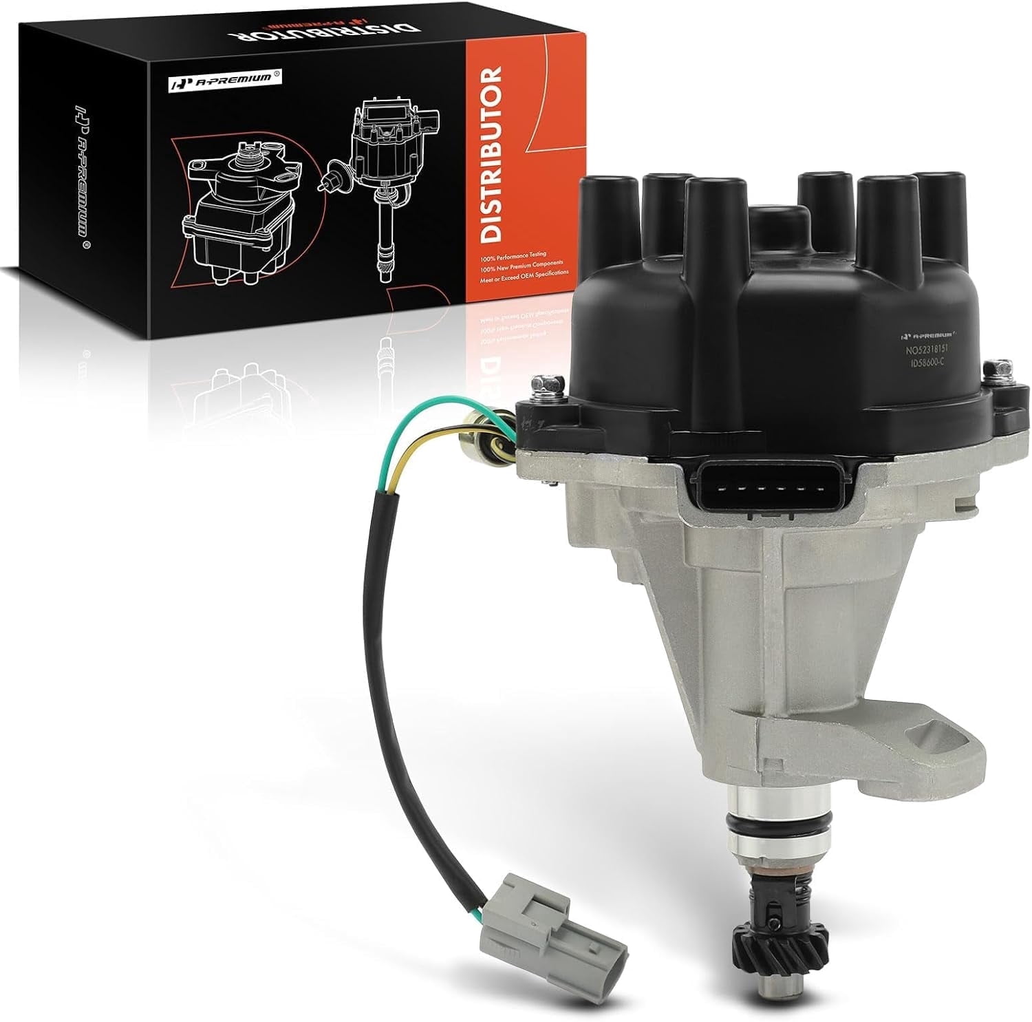 A-Premium Ignition Distributor with Cap & Rotor Compatible with Nissan Infiniti & Mercury Vehicles - 3.3L V6 Only - Frontier 1999-2004 Pathfinder 1996-2000 Quest 1999-2002 Xterra 2000-2004