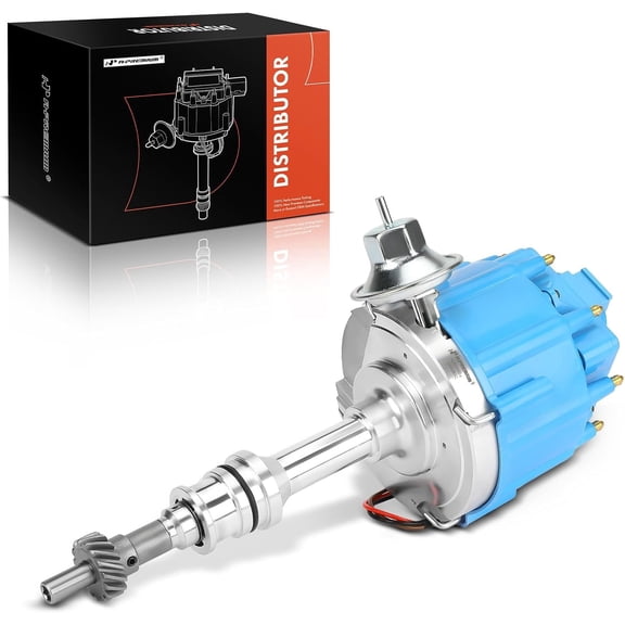 A-Premium Ignition Distributor with Cap and Rotor Compatible with Ford 351C 351M 400 429 460 HEI Distributor 7500 RPM 65K Coil, Blue