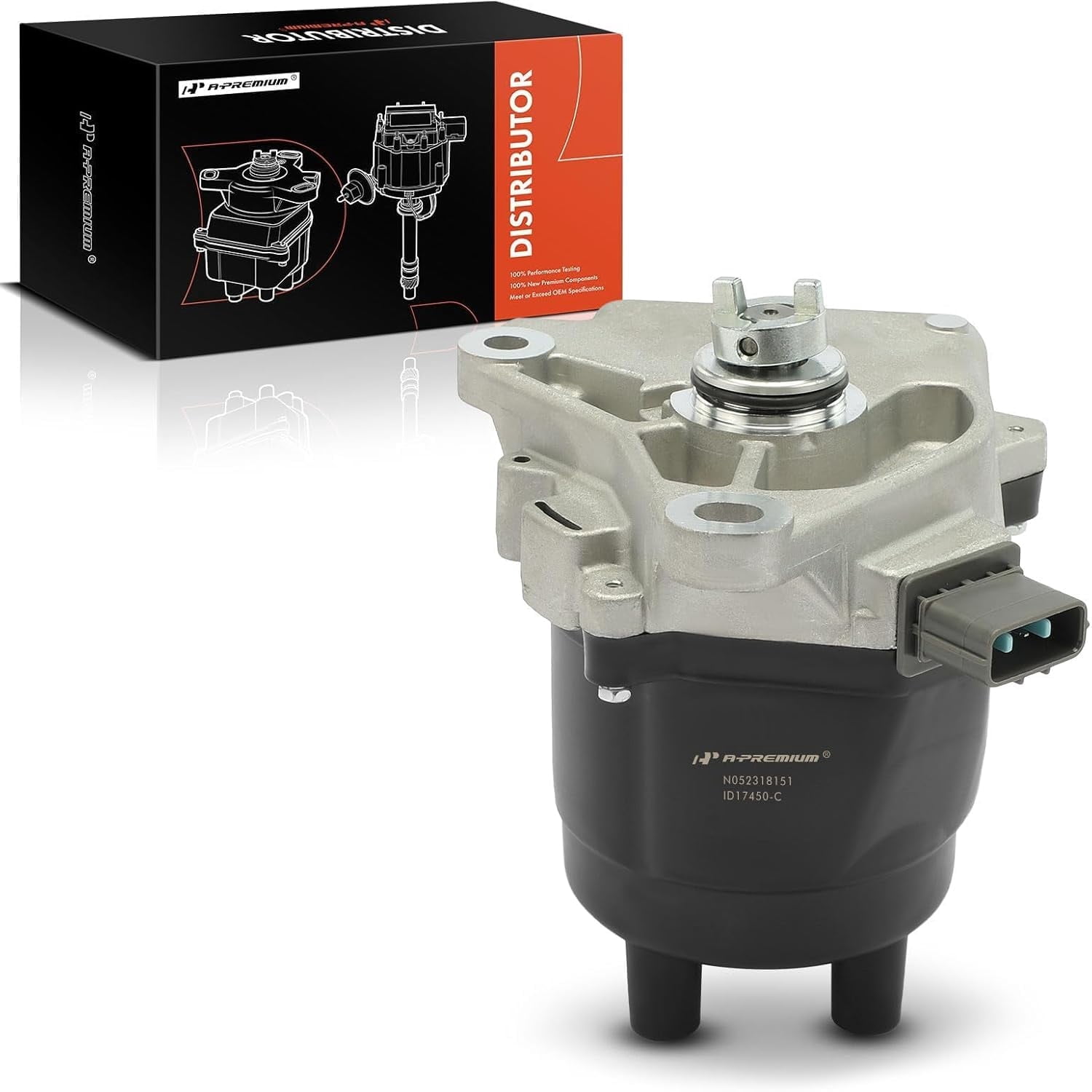 A-Premium Ignition Distributor with Cap and Rotor Compatible with Honda Accord 1999 2000 2001 2002 L4 2.3L