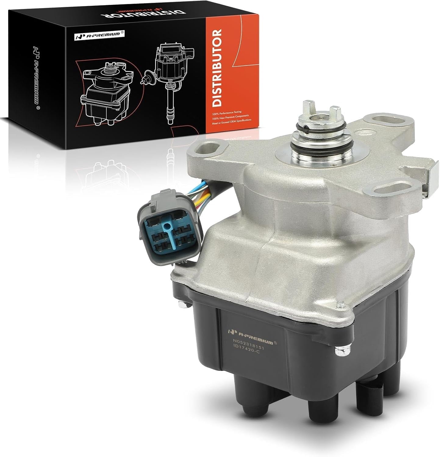 A-Premium Ignition Distributor with Cap and Rotor Compatible with Honda Civic 1996 1997 1998 Civic del Sol 1996-1997