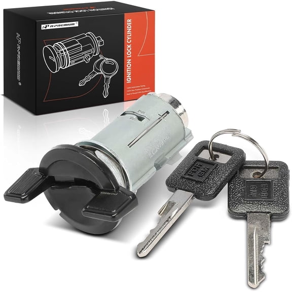 A-Premium Ignition Lock Cylinder with 2 keys Compatible with Chevrolet, GMC, Buick, Cadillac, Oldsmobile and Pontiac Vehicles - Camaro, Express 1500 2500 3500, Corvette, Yukon, Regal, LaCrosse