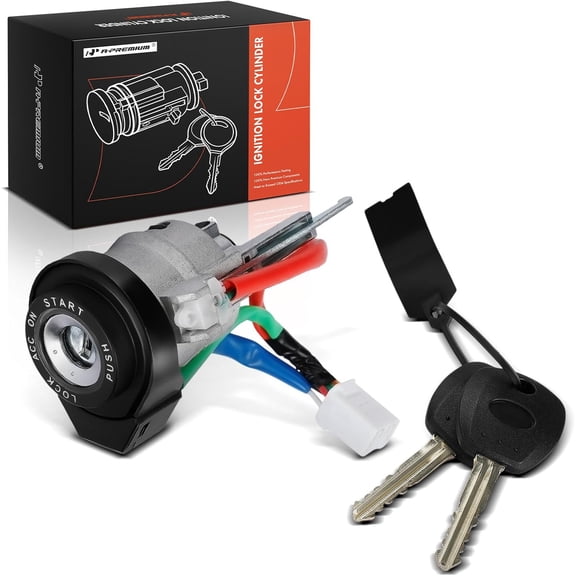 A-Premium Ignition Lock Cylinder with 2 keys Compatible with Hyundai Entourage 2007, with key immobilizer system