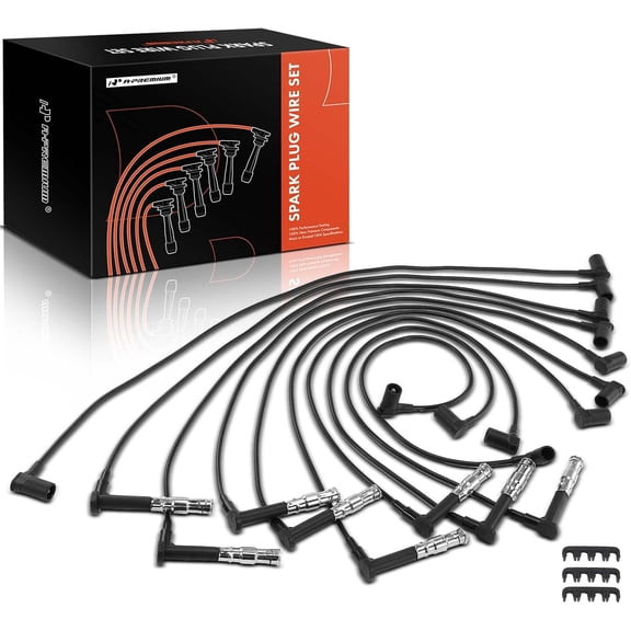 A-Premium Ignition Spark Plug Wires Set of 10 Compatible with Mercedes-Benz E420 E500, S420 S500 SL500, 400E 400SE 400SEL, 500E 500SEC 500SEL 500SL, 4.2L 5.0L DOHC