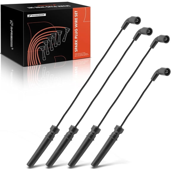 A-Premium Ignition Spark Plug Wires Set of 4 Compatible with Chevrolet Aveo 2004-2008, Aveo5 2006-2008 & Daewoo Lanos 1999-2002 & Pontiac Wave Wave5, L4 1.6L