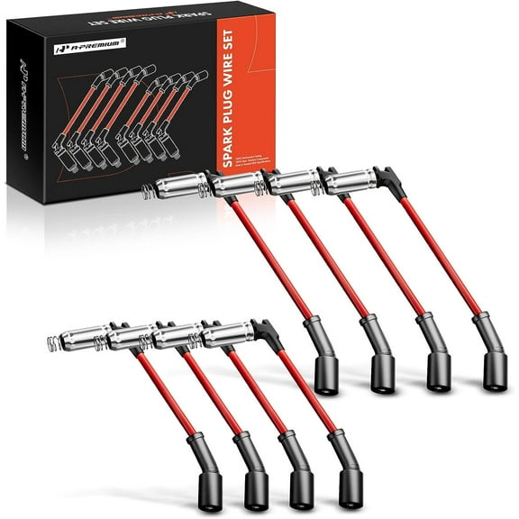 A-Premium Ignition Spark Plug Wires Set of 8 Compatible with Chevrolet Silverado 1500 2500 HD 3500 Impala Tahoe Suburban GMC Sierra 1500 Yukon Cadillac Escalade