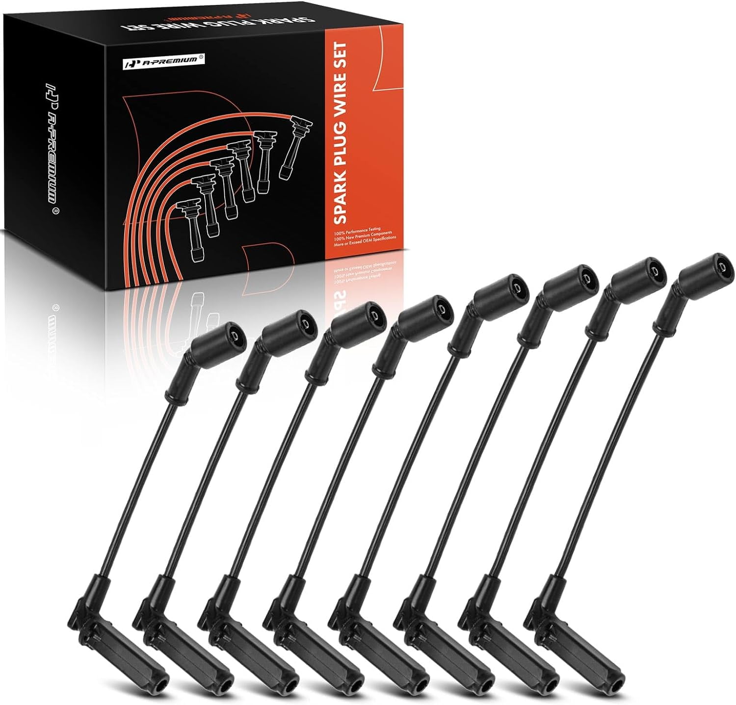 ユウ 8-Piece Spark Plug Wire Set For Chevy Silverado / Suburban