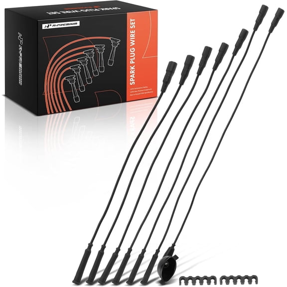 A-Premium Ignition Spark Plug Wires Set of 7 Compatible with BMW 325 1986-1988, 325e 1984-1987, 325es 1986-1987, 528e 1982-1987, 2.7L