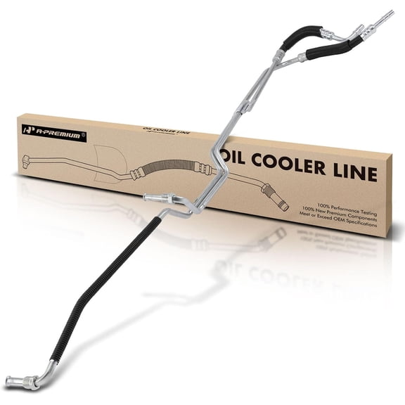 A-Premium Inlet & Outlet Automatic Transmission Oil Cooler Line Hose Assembly Compatible with Ford F-250 Super Duty F-350 Super Duty 2005-2007 5.4L 6.8L