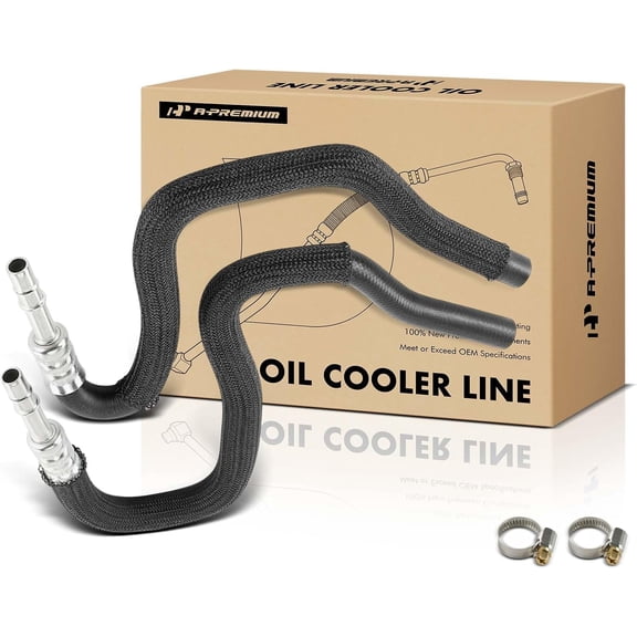 A-Premium Inlet & Outlet At Radiator Automatic Transmission Oil Cooler Line Hose Assembly Compatible with Ford Explorer 2013-2019, Police Interceptor Utility 2014, 3.5L