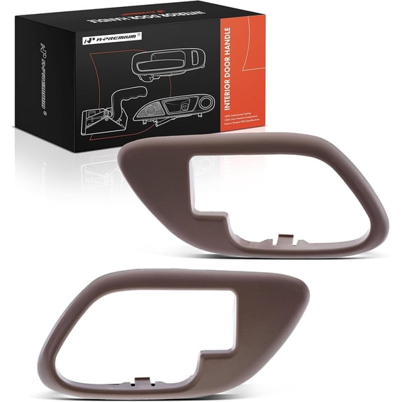 A-Premium Inside Interior Door Handle Bezels Compatible with Chevrolet Tahoe, C1500 2500 3500 Suburban & GMC Yukon, K1500 2500 3500 Suburban, 1995, Beige, 2-PC Set, Front or Rear Side