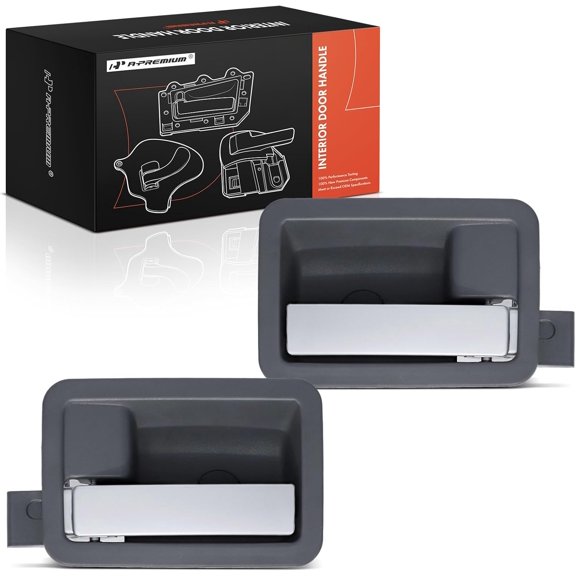 A-Premium Inside Interior Door Handles Compatible with Dodge Durango 2004-2009, Dakota 2005-2010 & Chrysler Aspen 2007-2009 & Mitsubishi Raider 2006-2009, Silver Lever, 2-PC Set, Front or Rear Side