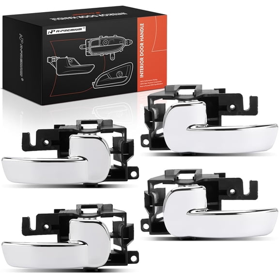 A-Premium Inside Interior Door Handles Compatible with Nissan Pathfinder 2005 2006 2007 2008 2009, Black Housing with Chrome Lever, 4-PC Set, Front & Rear Side