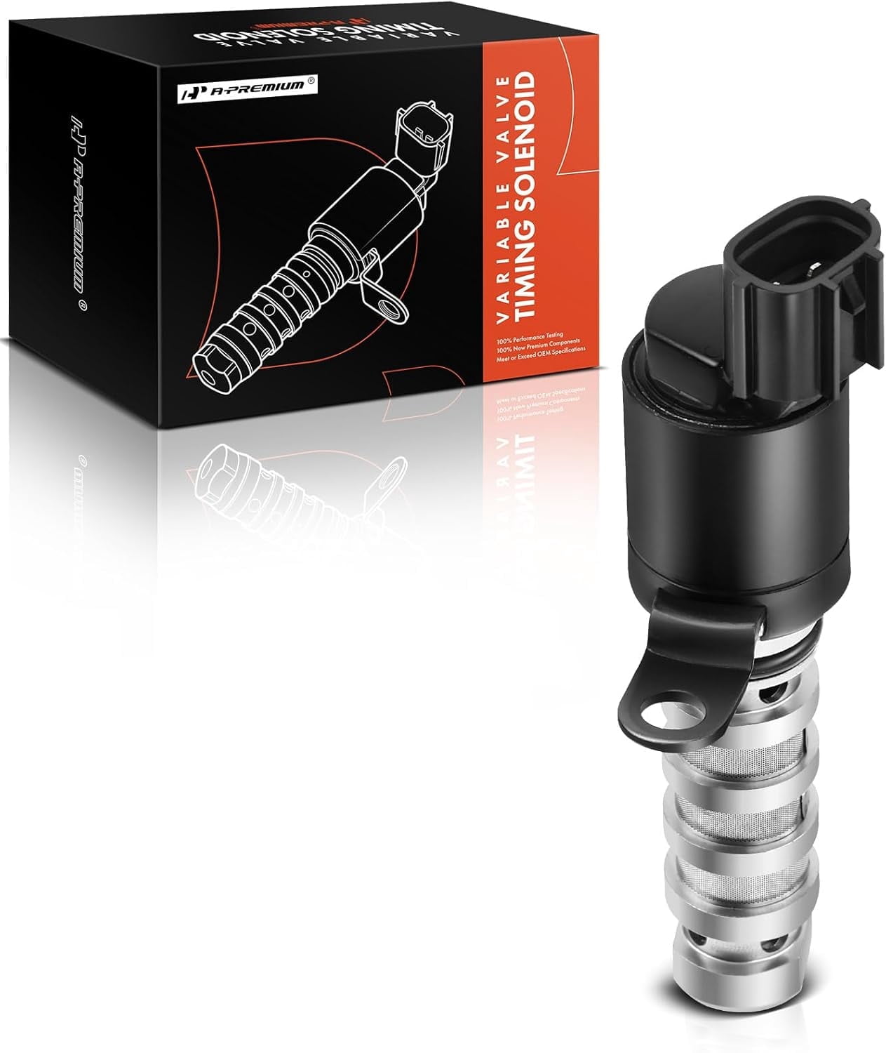A-Premium Intake or Exhaust Engine Variable Valve Timing (VVT) Solenoid Compatible with Hyundai & Kia - Accent Elantra Sonata Tucson Forte Optima Rio Soul - L4 1.6L - Replace# 24355-2B700