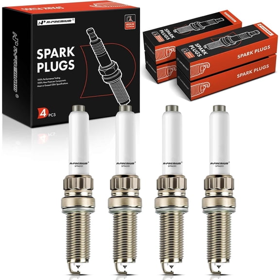 A-Premium Iridium Platinum Spark Plugs Compatible with BMW 330e, 330i GT xDrive, 530i, 530e xDrive, X3, 430i xDrive Gran Coupe, X1, 740Le xDrive, 230i xDrive, X4, X2 & Mini Cooper, Pack of 4