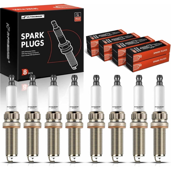 A-Premium Iridium Platinum Spark Plugs Compatible with BMW X5 2013-2018, 550i, 550i GT, 550i xDrive, 550i GT xDrive, 750i, xDrive 750i, 750Li, xDrive 750Li, X6, 650i, Gran Coupe 650i, Pack of 8