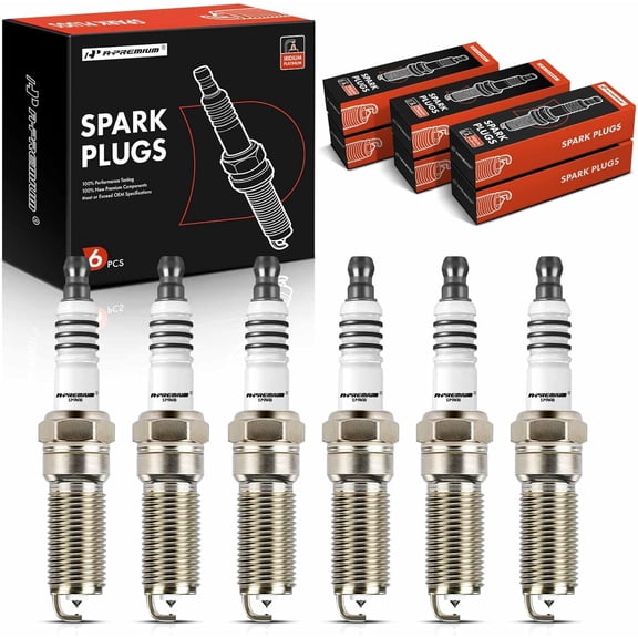 A-Premium Iridium Platinum Spark Plugs Compatible with Chevrolet Silverado 1500, Express 2500/3500, Trailblazer & GMC Sierra, Savana, Envoy & Buick Rainier & Isuzu Ascender & Oldsmobile, Pack of 6