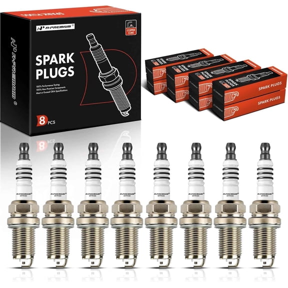 A-Premium Iridium & Platinum Spark Plugs Compatible with Dodge Ram 2500 3500 & Land Rover Range Rover, LR3 & Mercedes-Benz C43 AMG, E500, S420 & Jaguar XJ8, XK8 & Rolls-Royce & Bentley, Pack of 8