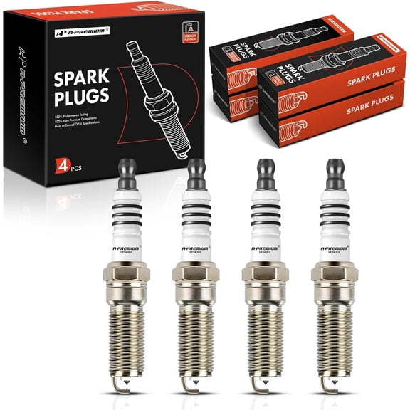 A-Premium Iridium Platinum Spark Plugs Compatible with Ford Escape 2013-2016, Fusion 2013-2014, Fiesta 2014-2019, Transit Connect 2014-2016, 1.6L, Pack of 4