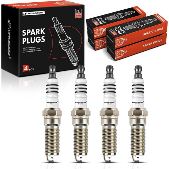 A-Premium Iridium Platinum Spark Plugs Compatible with Ford Escape 2013-2016, Fusion 2013-2014, Fiesta 2014-2019, Transit Connect 2014-2016, 1.6L, Pack of 4