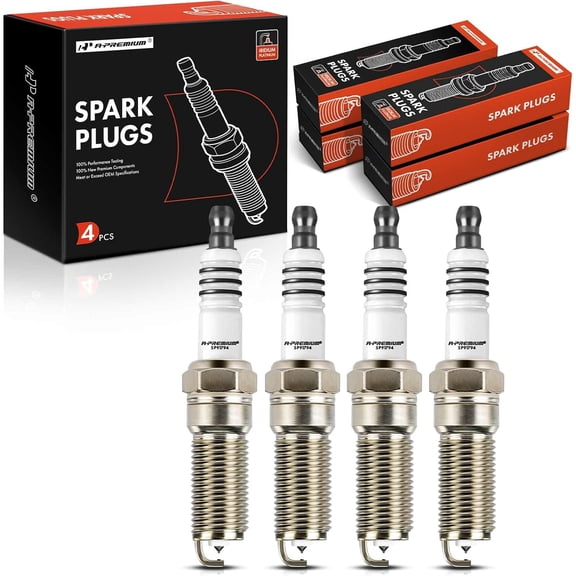 A-Premium Iridium Platinum Spark Plugs Compatible with Ford Explorer Fusion Focus Edge Mustang Taurus Ranger & Land Rover Range Rover Evoque Discovery Sport & Lincoln MKC & Jaguar Pack of 4