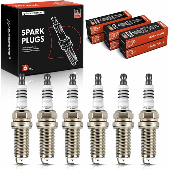 A-Premium Iridium Platinum Spark Plugs Compatible with Ford F-150 Explorer Fusion Transit-150/250/350/350 HD Taurus Expedition Flex Police Interceptor Sedan/Utility & Lincoln MKZ Pack of 6