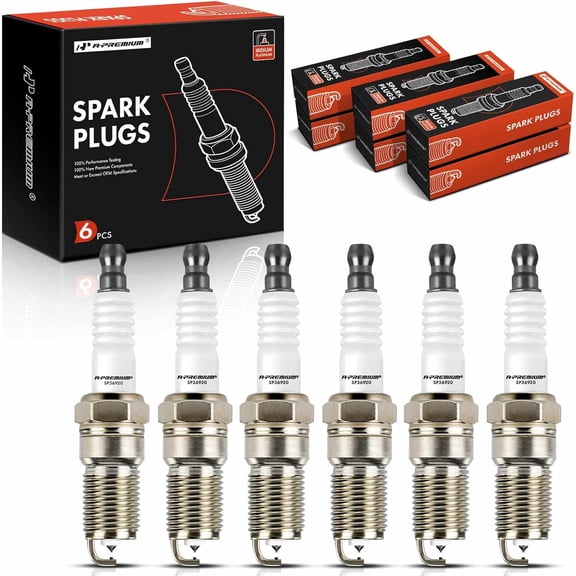 A-Premium Iridium Platinum Spark Plugs Compatible with Ford Ranger 1997-2000 & Jaguar X-Type XType 2002-2005 & Mazda B4000 1997-2000, 2.5L 4.0L, Pack of 6