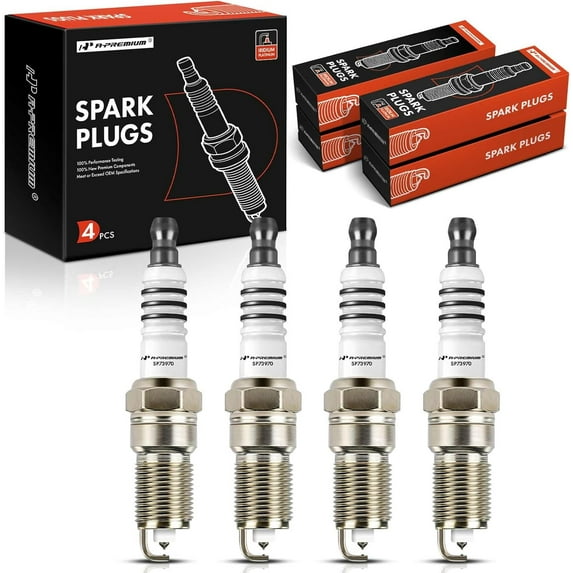A-Premium Iridium & Platinum Spark Plugs Compatible with Ford Taurus, Ranger, Courier & Chevrolet S10 & GMC Sonoma & Mercedes-Benz W201 190E & Mazda B2300 & Eagle Medallion & Renault Fuego, Pack of 4