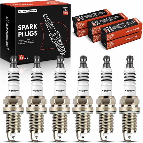 A-Premium Iridium Platinum Spark Plugs Compatible with Honda Accord 1995-2002, Pilot 2003-2005, Odyssey 1999-2004 & Acura MDX 2001-2002, TL 1999-2003, MDX & Mazda 626, Millenia, MPV, MX-6, Pack of 6