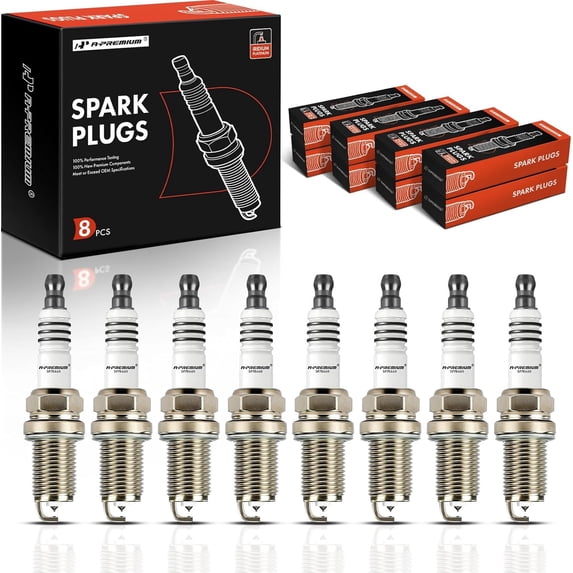 A-Premium Iridium Platinum Spark Plugs Compatible with Land Rover Range Rover 2006-2009 Range Rover Sport 2006-2009 LR3 2005-2009 & Jaguar XF XJ8 XJR XK XK8 XKR S-Type Super Pack of 8