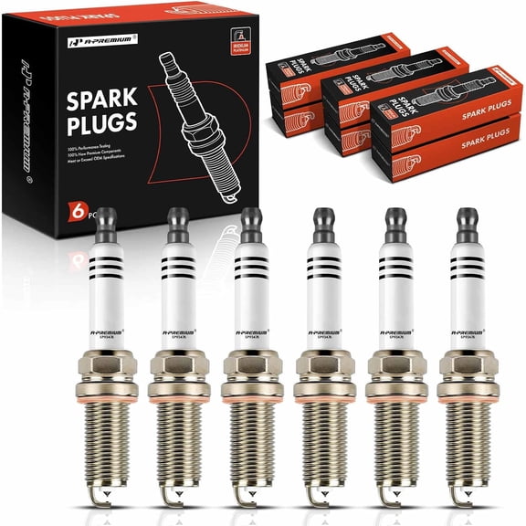 A-Premium Iridium Platinum Spark Plugs Compatible with Land Rover Range Rover 2014-2019, Discovery 2017-2020, Range Rover Sport 2014-2019, Range Rover Velar & Jaguar F-Pace, XF, XJ, XE, Pack of 6