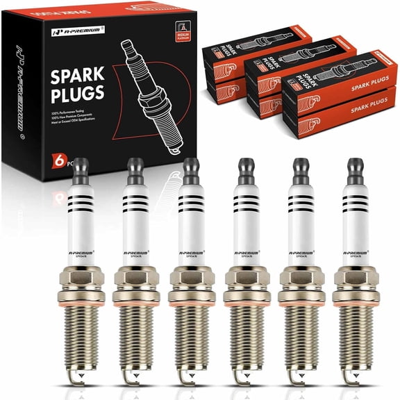 A-Premium Iridium Platinum Spark Plugs Compatible with Land Rover Range Rover 2014-2019, Discovery 2017-2020, Range Rover Sport 2014-2019, Range Rover Velar & Jaguar F-Pace, XF, XJ, XE, Pack of 6