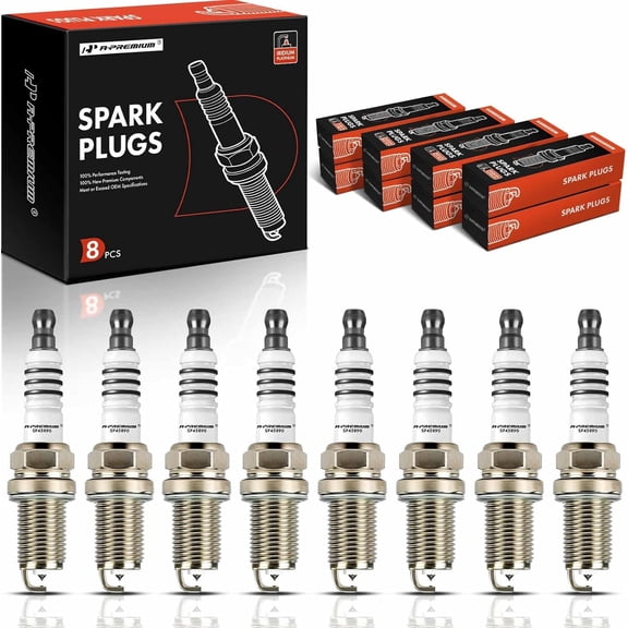 A-Premium Iridium & Platinum Spark Plugs Compatible with Toyota Tundra/Sequoia 2005-2009, 4Runner 2003-2009, Land Cruiser & Lexus LS400, LS430, LX470, GS400, GS430, GX470, SC400, SC430, Pack of 8