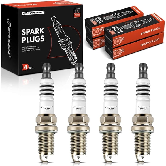 A-Premium Iridium & Platinum Spark Plugs Compatible with Chevrolet Spark 2013-2015 1.2L & Fiat 500 2012-2017 1.4L, Pack of 4