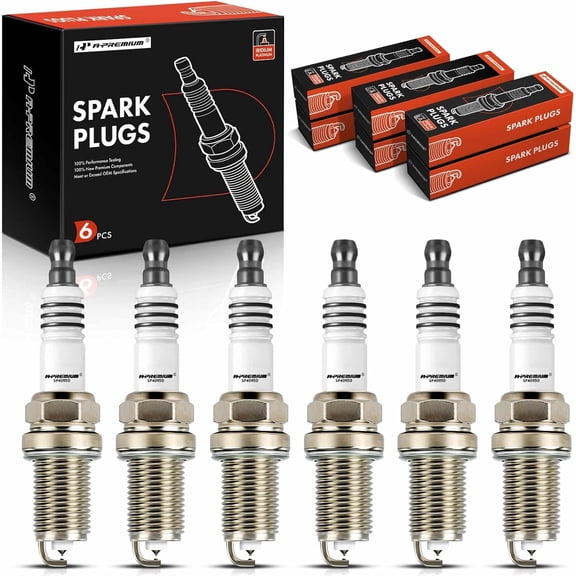 A-Premium Iridium Platinum Spark Plugs Compatible with Dodge Ram 1500 2002 & Acura TL Type-S 2002-2003, CL Type-S 2001-2003, 3.2L 3.7L, Pack of 6