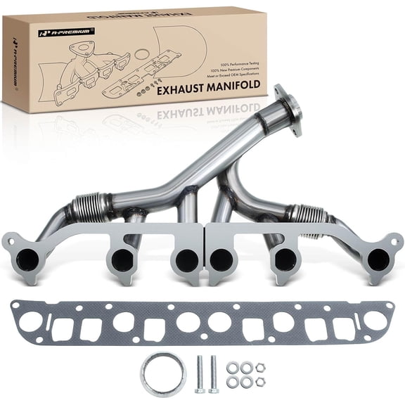 A-Premium [L6 4.0L] Engine Exhaust Manifold Kit W/Gaskets Compatible with Jeep Grand Cherokee 1993-1998, Wrangler 1991-1995 1997-1999, Cherokee 1991-1999, Comanche, TJ, Replaces 33007072, 4883385